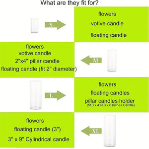 ガラス花瓶卸売工場シリンダー花瓶形背の高い透明な結婚式クリアフローティングキャンドル - Product Image 4