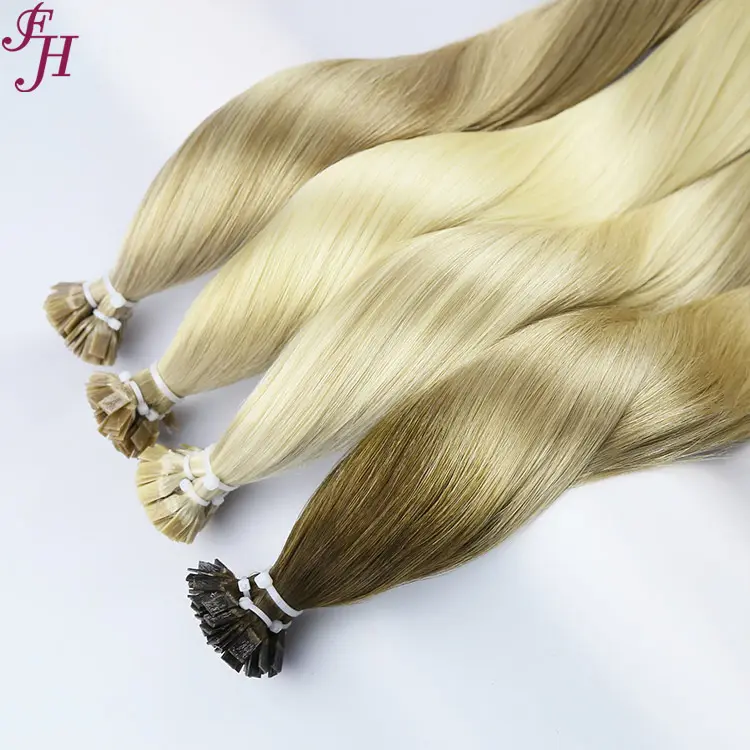 FH Free Sample Russian U-Tip Hair Extensions Flat U Tip Human Hair Extension Flat Tip Hair Extension