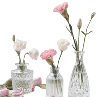 Vase de table moderne en verre cristal, vase de table en verre borosilicate en forme de bouteille pour fleurs séchées, décoration de salon et de maison