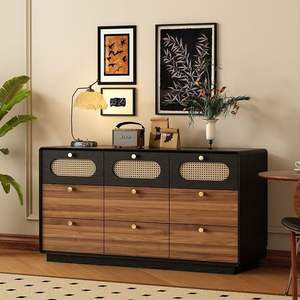 Cómoda de madera de estilo vintage con cinco cajones para sala de estar, dormitorio o vestidor. - Product Image 3