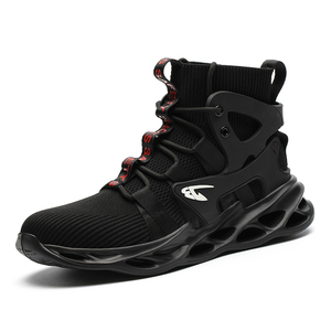 Zapatos de seguridad a la moda para hombre, calzado de trabajo informal, transpirable, con punta de acero, para entrenar - Product Image 1