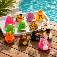 Lot de jouets canards en caoutchouc en gros, assortiment de canards jaunes, canards jeep, jouets flottants pour bain et piscine, décorations pour fêtes aquatiques