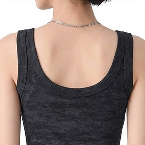 Camiseta sin mangas de algodón lisa personalizada para mujer, cuello redondo, sin mangas, precio asequible, venta al por mayor - Product Image 2