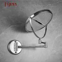 Espejo Redondo de Pared con Aumento para Baño, Moderno, de Acero Inoxidable, Marca Fyeer