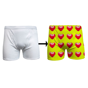 Men's Breathable <b>Custom</b> Color Seamless Eco-Friendly Woven <b>Boxer</b> Briefs Heat-Transfer Waist Valentine's Day Print Patterns - Product Image 1