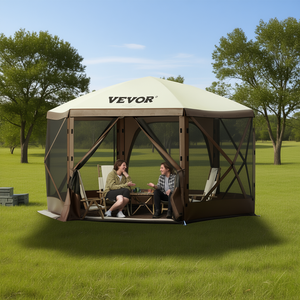 Carpa Gazebo Plegable Vevor de 10x10 Pies y 6 Lados, Impermeable, de Tela Oxford, Refugio para Exteriores de Doble Capa de Poliéster para Tres Estaciones - Product Image 2