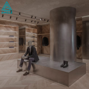 Vetrina per Abiti da Uomo su Misura con Appendiabiti Integrato, Finitura in Legno di Lusso, Illuminazione LED, Arredamento Ecologico per Sartorie - Product Image 1