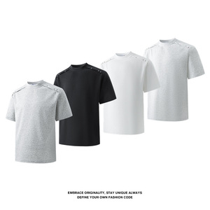 2026 New Men's Casual T-<b>Shirt</b>, American Style Stitch <b>Patchwork</b> Design, Loose Fit Crew Neck Short Sleeve Streetwear Tee - Product Image 1