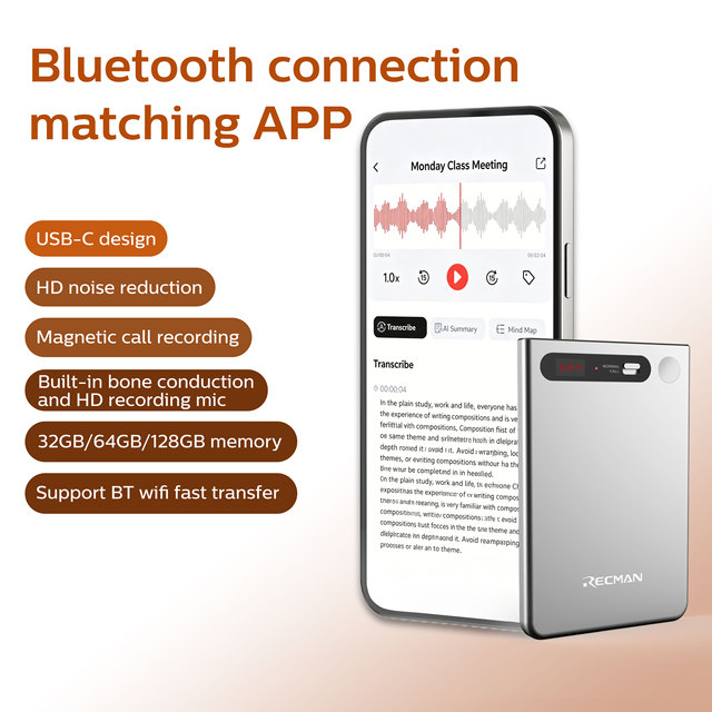 AI Voice Recorder Pen Digital IC Audio Device 84 Hour Recording 98% Accuracy Multi Language Card Translation Aluminum Alloy