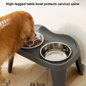 Grand bol double surélevé pliable classique en plastique pour chiens de grande taille et Golden Retriever - Product Image 5