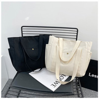 Tas Tote Kanvas Putih Polos Wanita dengan Kantong Resleting, Grosir, Dapat Dicetak, Logo Kustom, Dapat Digunakan Kembali, untuk Belanja, Belanjaan Mahasiswa
