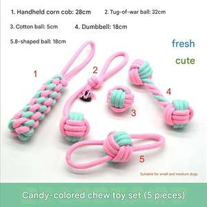 2025 büyük küçük Pet oyuncak interaktif pamuk halat Mini çiğnemek oyuncaklar topu köpek diş fırçası Chewers - Product Image 3