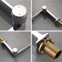 Robinetterie de lavabo haut de gamme avec bouton rotatif, mitigeurs de lavabo chromés, robinets d'eau