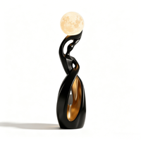 Lampe sculpturale de sol en résine Art Déco, motif femme abstraite de luxe, écologique, pour décoration de salon et meuble TV