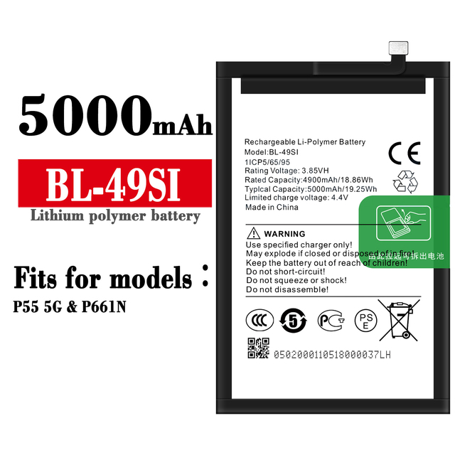 BL-49SI 5000mah Factory Wholesale High Quality Original Mobile Phone Battery for Itel Batteries P55 5G P661N