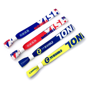 Tùy chỉnh satin Ribbon Vòng đeo tay jacquard dây vòng đeo tay khuyến mãi giá rẻ tổ chức sự kiện dệt Polyester lễ hội dây đeo cổ tay với trượt khóa - Product Image 5