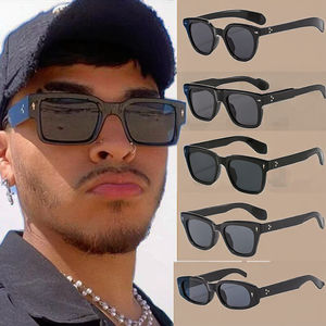 Gafas de Sol Retro 2025 con Logotipo Personalizado, Montura Rectangular Completa con Remaches, Protección UV400, Montura Pequeña para Hombre y Mujer - Product Image 3