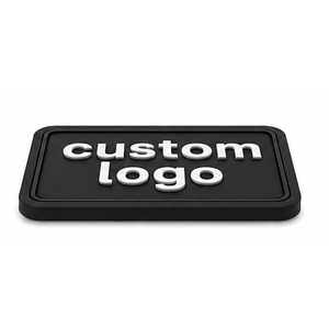 Patch en caoutchouc PVC sur mesure, style rectangulaire, logo en relief 3D, patchs en caoutchouc à coudre pour vêtements, casquettes, sacs - Product Image 2