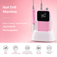 Kit combiné de perceuse à ongles sans fil rechargeable 3 en 1, perceuse à ongles sans balais avec lampe à ongles et collecteur de poussière