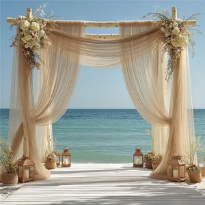 ผ้าม่านตกแต่งซุ้มงานแต่งงาน LANJO ผ้าตาข่ายเนื้อนุ่ม ขนาด 160x600 ซม. ผ้าม่านโปร่งแสง ไม่ยับ สำหรับตกแต่งพิธีในสวน - Product Image 5