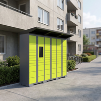 Casier à colis mural en acier thermolaqué avec serrure électronique, livraison intelligente par QR code, armoire extérieure étanche