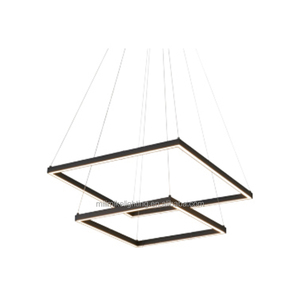 Candelabro LED de techo cuadrangular Vintage, luz colgante para sala de estar, nuevo diseño, luz colgante Led, luminarias blancas y negras - Product Image 4