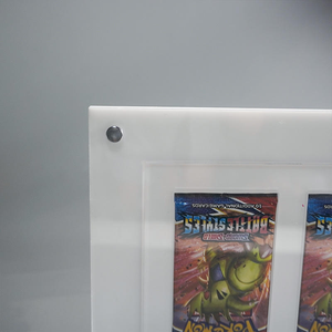 Clear Acrylic 4-Slot Card Display <b>Frame</b> Horizontal <b>Floating</b> Shelf with Magnetic Closure - Product Image 6