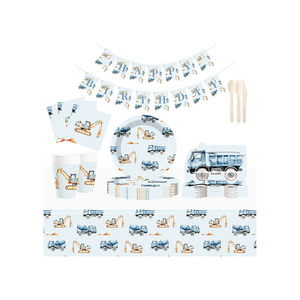 Juego de Vajilla para Fiestas DAMAI, Diseño de Camión Azul Personalizable, Decoración para Fiestas de Cumpleaños de Niños - Product Image 4