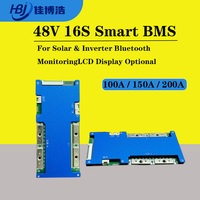 HBJ Smart BMS 8-16S 24V 48V 100A 150A 200A pour batteries LiFePO4 et Sodium-ion avec Bluetooth pour onduleur solaire et stockage d'énergie