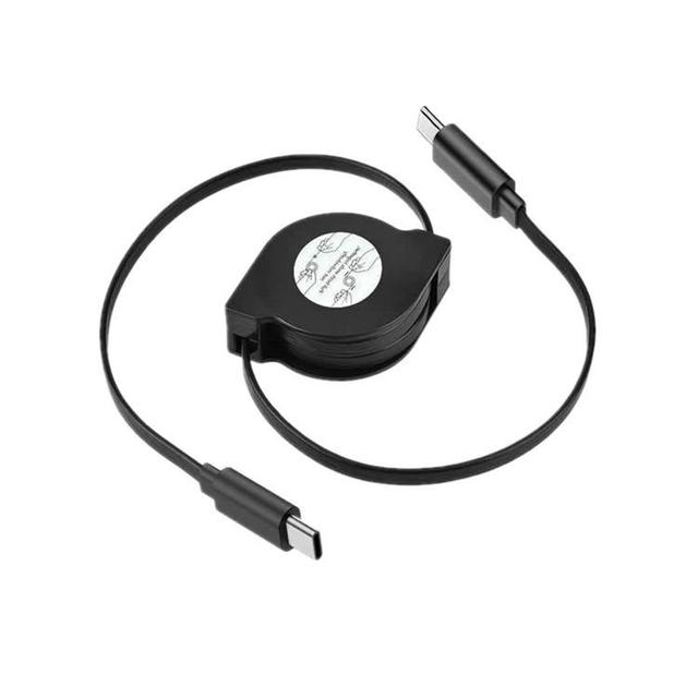 Retractable PD 60W USB C to USB C Data Cable, Notebook Fast Charging Cord Compatible with Type C Phone Switch Tablets and More