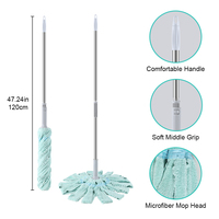 Masthome Factory Wholesale Serpillère magique auto-essorage mains libres en fil de coton pour le nettoyage des sols et l'élimination de la poussière