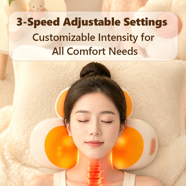 2026 Hot Selling Neck Msaage Pillow Infrared Physiotherapy Heating Kneading for Neck Shoulder Pain Relief 3D Massager