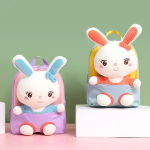 Twinkle Factory, muñeco de peluche de dibujos animados personalizado, conejo, mochilas escolares, mochila de nailon ligera, jardín de infantes, niños, niñas y niños