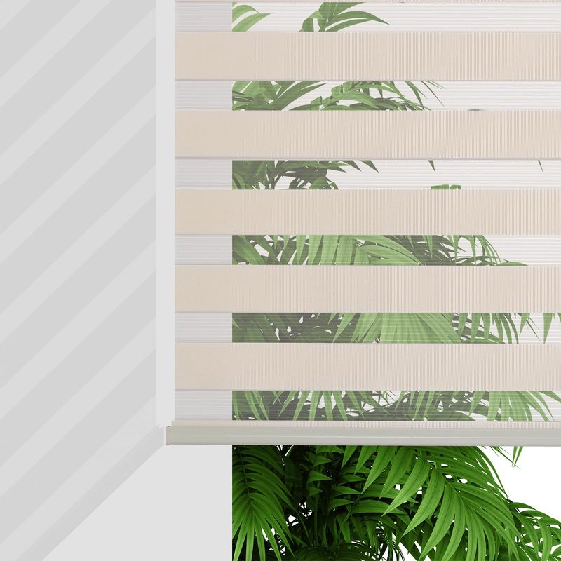 Cordless Dual Layer Zebra Blinds Light