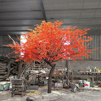 Arbres artificiels en érable rouge décoratifs pour supermarchés, hôtels, restaurants
