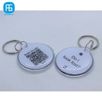 Double Side Keychain RFID Keyfob mit QR Code URL Programmable 213 Chip Epoxy NFC Tag für Pets Identification Management