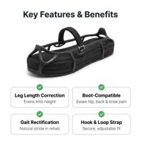 Équilibreur de chaussures Premium Lift SEBS en maille élastique avec fermeture auto-agrippante et coussin EVA pour la différence de longueur des jambes, soulagement des douleurs aux hanches, genoux et dos