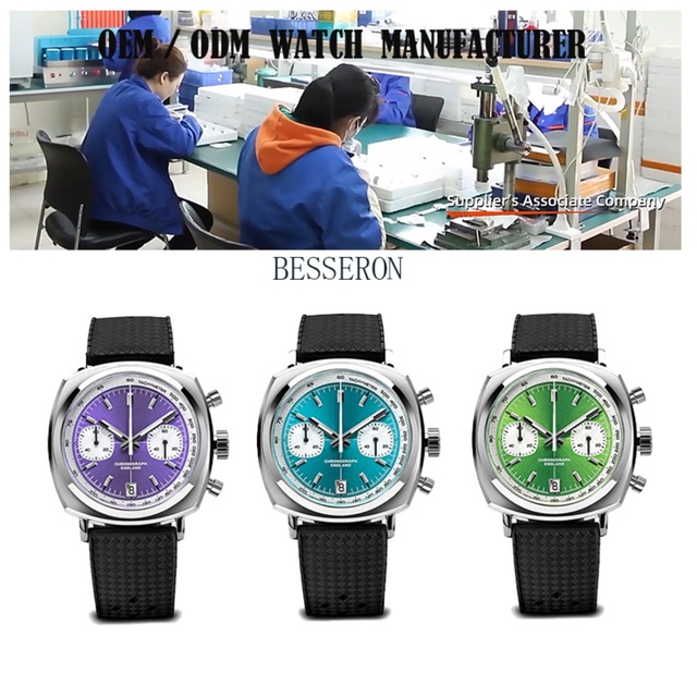 Hot Style Luxury Fashion Business Custom Name Stainless Steel Glass Dial ETA Quartz Chronograph Complete Calendar 5BAR Watch