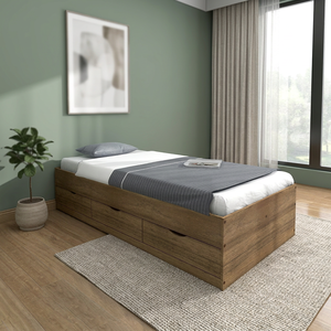Hot Selling Modern 2256 <b>Single</b> Wooden Panel Platform <b>Bed</b> Frame for Bedroom Furniture Hotels Hospitals - Product Image 3