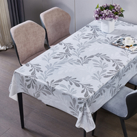 Nappe de table rectangulaire en PVC anti-rayures, motif marguerite gris de luxe, collection RNPT Platinum