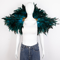 Châle décoratif en plumes fait main pour défilé de carnaval, spectacle de boîte de nuit, cosplay, accessoires de photographie, fête de fin d'année