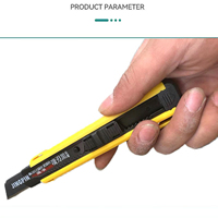 Couteau utilitaire Wooktools à double lame de 18 mm en acier au carbone SK5, manche en plastique noir en acier inoxydable, multifonctionnel, pliable, OEM