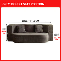 Canapé convertible lavable de style nordique pour deux personnes, rembourré en mousse à mémoire de forme haute densité, moderne et léger, compressé sous vide