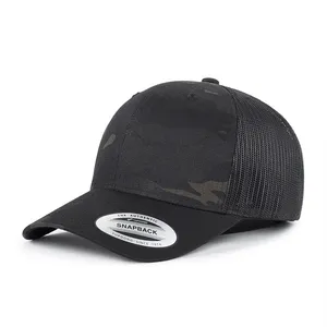 工厂Multicam黑色迷彩玉宝网眼卡车司机帽6606 MC高尔夫棒球帽定制