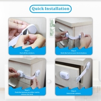 Probebi Nouvelle Version Verrou de Sécurité en Plastique pour Bébé pour Armoires et Placards Sécurité Enfant Tiroir Toilettes
