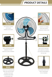 Ventilador de Pedestal Oscilante de Metal de 18 Pulgadas, 3 en 1, Gran Potencia, Embalaje SKD, Embalaje CKD, Ventilador de Pared 3 en 1, Útil, de 18 Pulgadas, en Oferta - Product Image 5