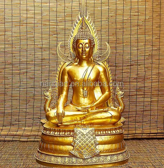 Indoor Home Hotel Decoration Ornament Life Size Large Tailor Sitting Golden Fiberglass 1.8M 2.5M High Buddha Sculpture With Base