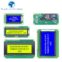 Modul LCD TZT Layar Biru Hijau untuk Arduino 0802 1602 2004 12864 Karakter LCD UNO R3 Mega2560 Tampilan PCF8574T IIC I2C Port