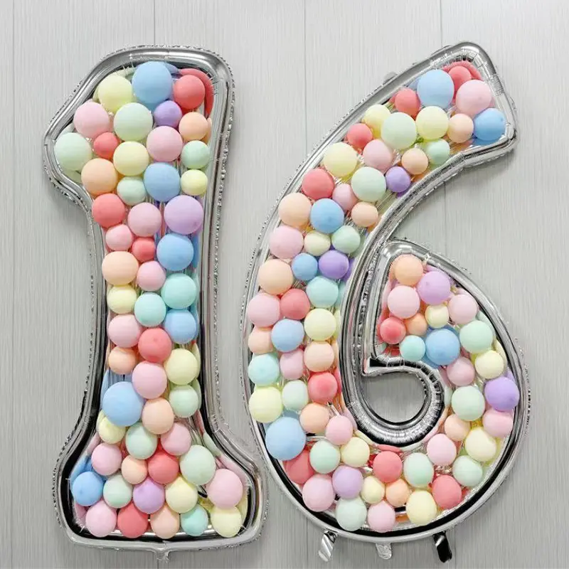 65 inch Super Large Digital Birthday Party Globos Foil Number Balloons DIY Photo Frame Decorative Balloon