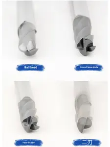 65 graden wolfraamstaallegering freesfrees met 4 bladen gehard speciaal roestvrij staal rookgrijze coating verlengde frees - Product Image 5